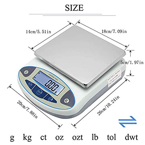 Lab Scale 10kgx0.1g Digital Precision Scale Electronic Balance Laboratory Weighing Industrial Scale Kitchen Counting Scale Scientific Scale Calibrated