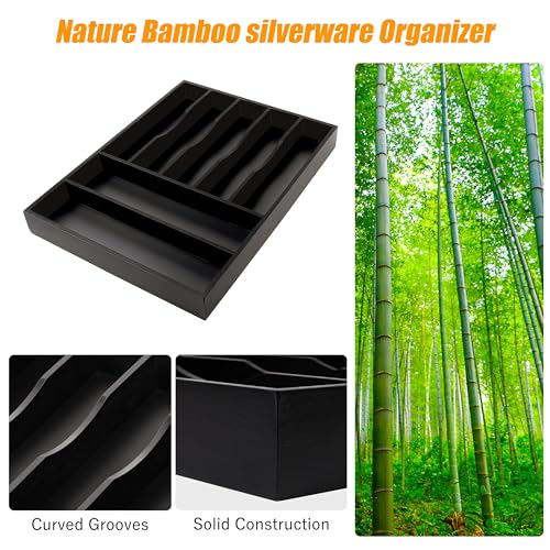 Bamboo Silverware Drawer Organizer