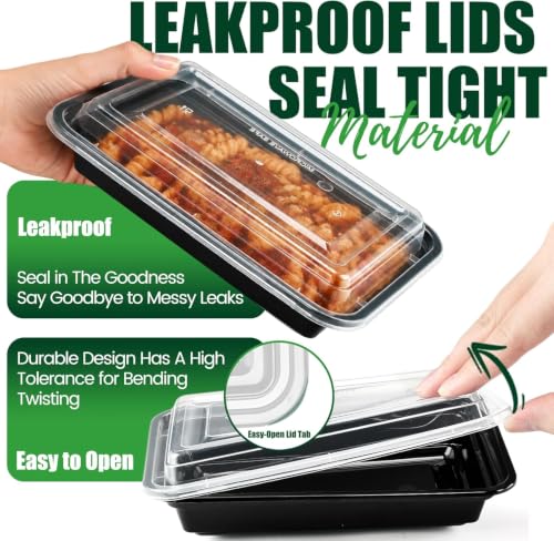 Meal Prep Containers with Lids 16oz 50 Pack Leakproof (50 Count)