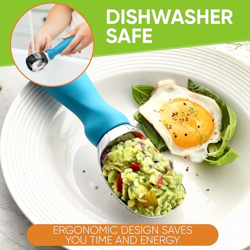 Heavy Duty Metal Ice Cream Scoop with Soft Grip Handle