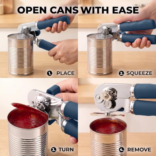 Stainless Steel Swing Open Manual Can Opener Comfortable Grip