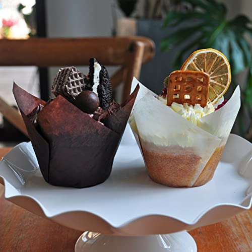 Large size White+Brown Tulip Baking Cups 2 (130 Count)