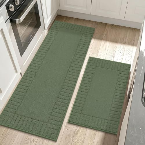 Kitchen Rugs Non Slip Washable 2PCS