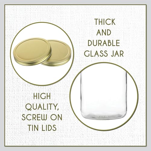 Set of 3 One Gallon Large Glass Jar with Lid (3 Count)
