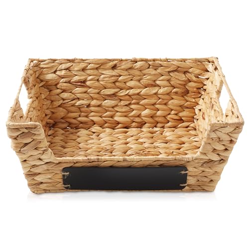 Set of 2 Water Hyacinth Pantry Baskets with Handles (2 Count)