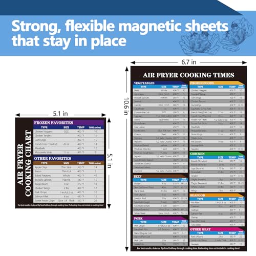 Air Fryer Magnetic Cheat Sheet Cooking Times Chart