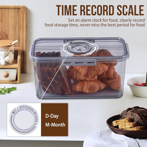 2Pcs Bread Box Bread Boxes for Kitchen Counter Airtight (2 Count)