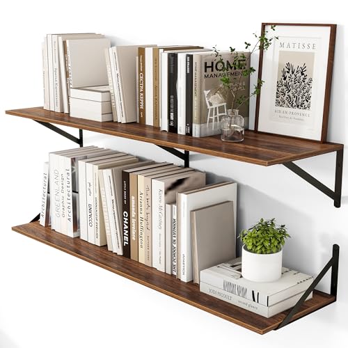 44W x 12D Deep Floating Shelves Set of 2 Walnut (2 Count)