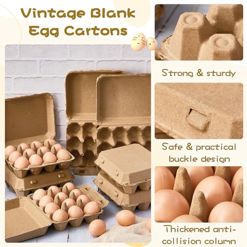 50 Pcs Egg Cartons Bulk 3x4 Style Egg Storage Containers Holder for Fresh Duck Quail Storage Kitchen Family Farmhouse (50 Count)