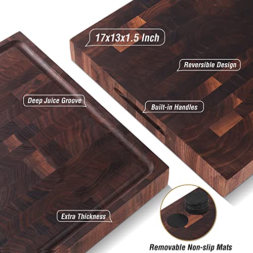 Large Walnut Wood End Grain Cutting Board 17x13x1.5" Butcher Block