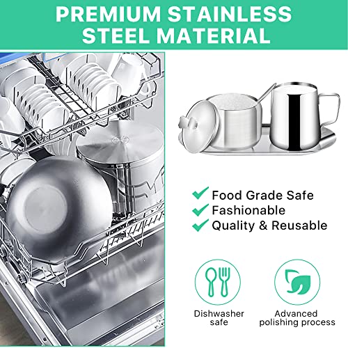 Stainless Steel Sugar and Creamer Set