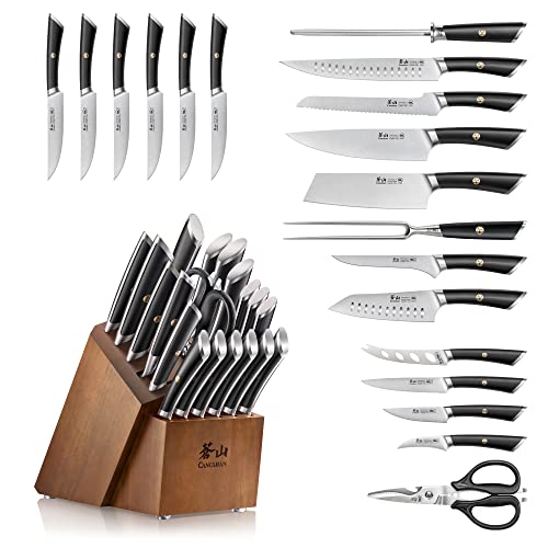 ELBERT Series German Steel Forged Knife Block Sets (20 Count)