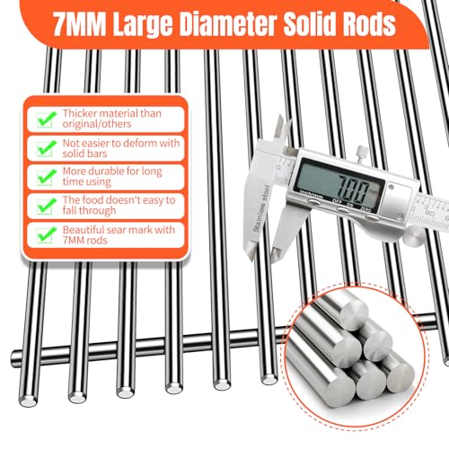 Stainless Steel Grill Flavorizer Bar Heat Plates with 2 Pack Grates BBQ Gas Grill Replacement Parts for Weber Genesis II 300 Series Genesis II E