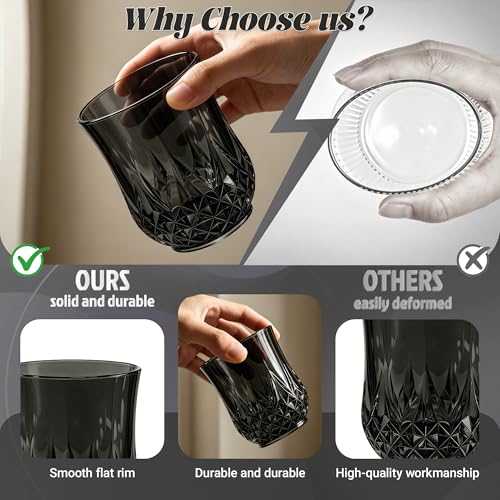 40 Pack Plastic Stemless Wine Glasses (40 Count)