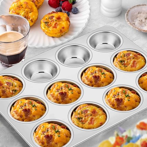 Stainless Steel Muffin Cupcake Pans 12