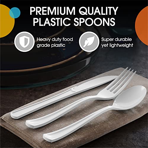 Party Solids 200 Pcs Heavy Duty Plastic Cutlery (200 Count)