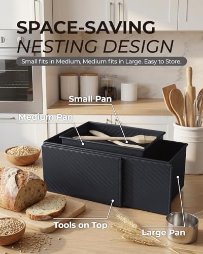 3 Piece Pullman Loaf Pan with Lid (3 Count)