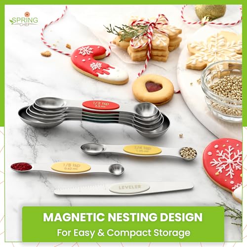 Stainless Steel Magnetic Measuring Spoons Set of 8
