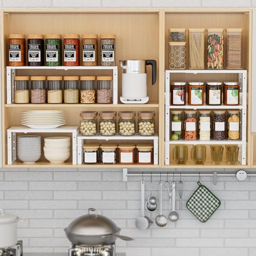 Expandable Spice Rack Kitchen Cabinet Shelf Organizer