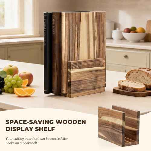 Book Cutting Board Set with Stand (3 Count)