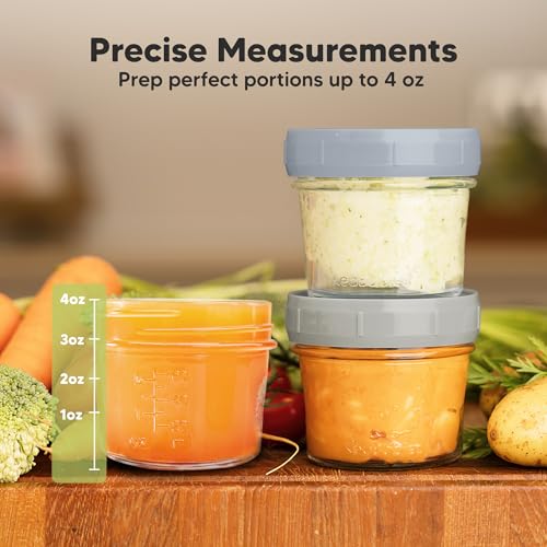 12pk 4oz Glass Baby Food Containers with Lids (12 Count)
