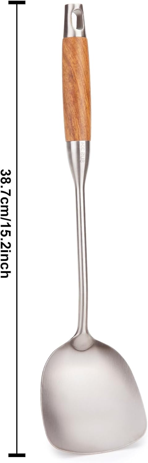 FJNATINH Metal Spatula,Wok Utensil Wok Spatulas for Kitchen Use Cooking Utensils Spatula for Cooking,Wooden Handle - Culinary Roots