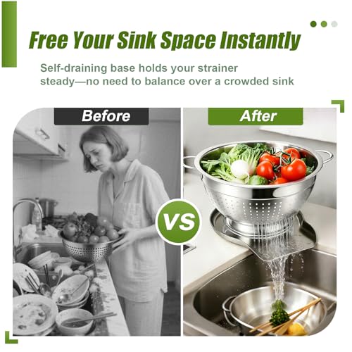 Stainless Steel Colander Set with Handles & Self
