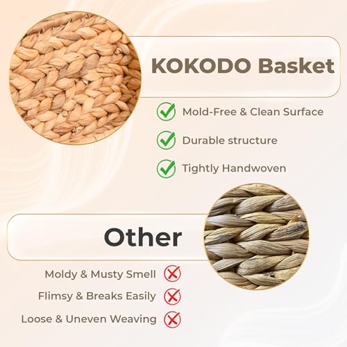 KOKODO Wicker Storage Basket Set of 2 (2 Count)