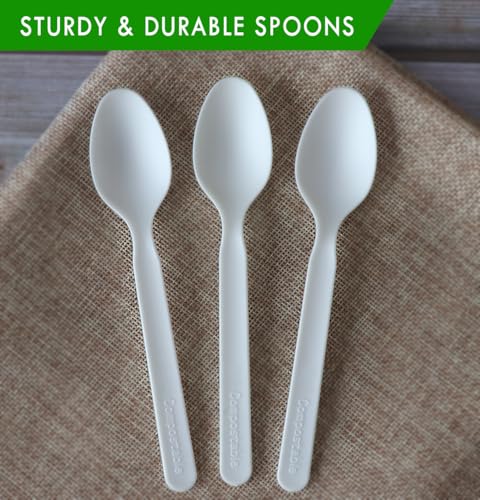 Heavy duty Compostable Spoons (100 Count)