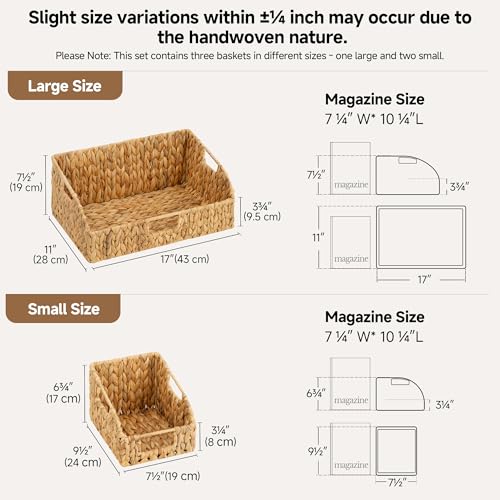 Water Hyacinth Basket Organizer (3 Count)