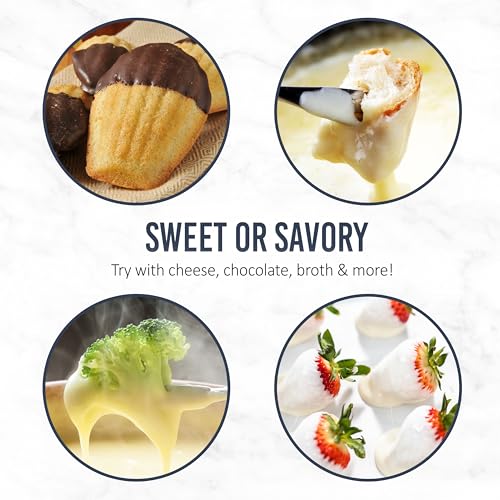 8 Cup Electric Fondue Pot Set for Cheese & Chocolate