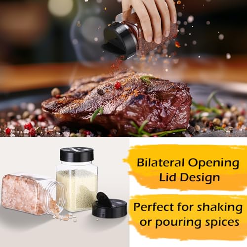 12.2 oz 30 Pack Plastic Spice Jars with Shaker Lids Clear Seasoning Containers Spice Bottles for Kitchen Storing Herbs Seasoning Powders (30 Count)