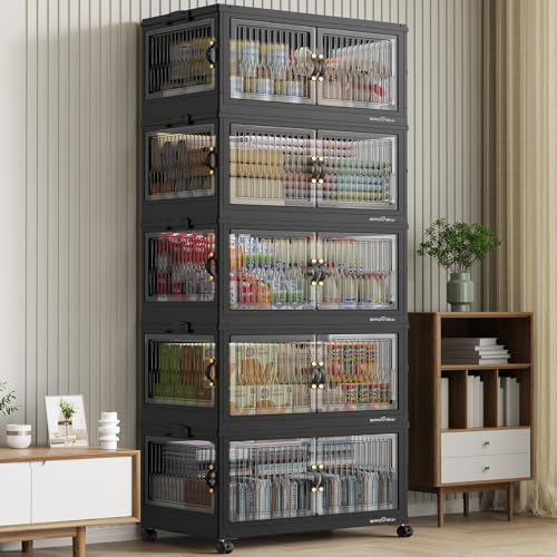 600Qt Stackable Storage Bins with 5 Lids (5 Count)