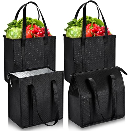 4 Pcs Insulated Grocery Bags Reusable (4 Count)