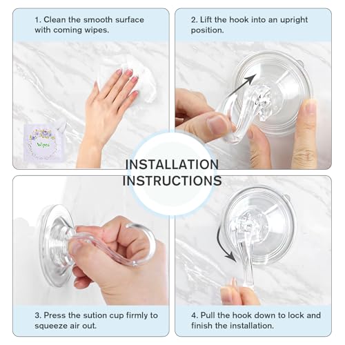 Suction Cup Hooks with Wipes (5 Count)