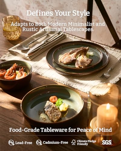 Milkyway 16 Piece Stoneware Dinnerware Set with Pasta Bowls