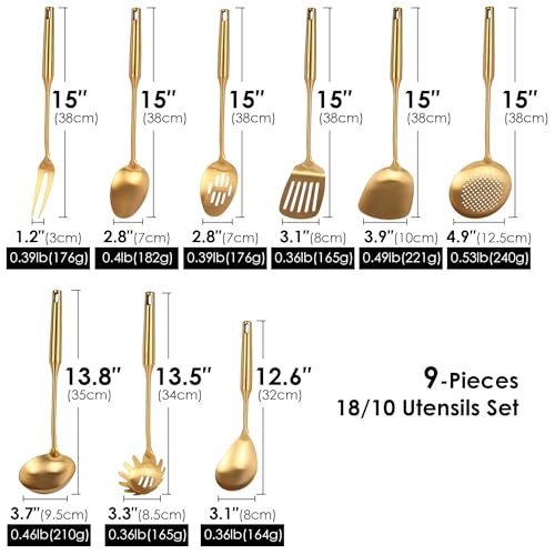 Gold Kitchen Utensils Set (9 Count)