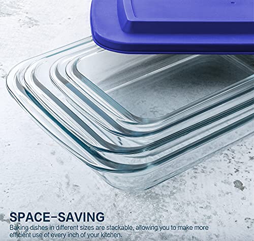 8 Piece Deep Glass Baking Dish with Lids (8 Count)