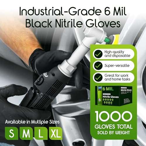 Black Nitrile Gloves HEAVY DUTY 6 Mil Nitrile Chemical Resistant Medical Cooking Cleaning Disposable Black Gloves Case