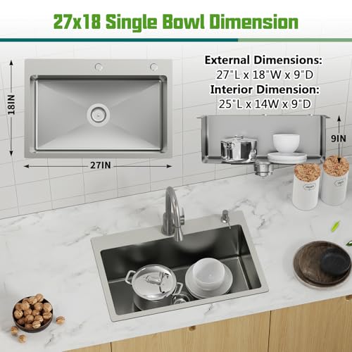 27x18 Inch Kitchen And Bar Sink