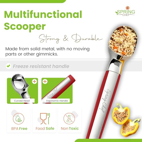 Heavy Duty Metal Ice Cream Scoop with Soft Grip Handle