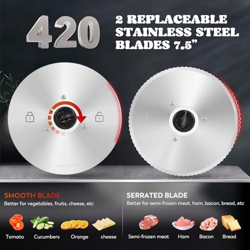 Meat Slicer Electric 200W with 7.5’’ Blades