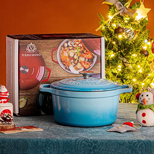 7.5 Qt Round Enameled Cast Iron Dutch Oven with Lid