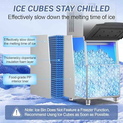 500 lbs High Output Commercial Ice Machine Freestanding Self