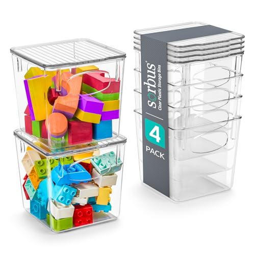 Clear Toy Storage Bins with Lids (4 Count)