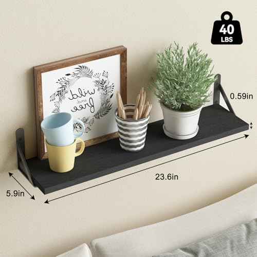 23.6in Floating Shelves for Wall Home Decor (6 Count)