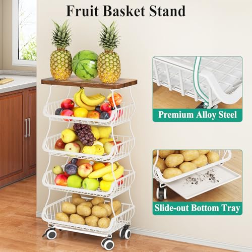 5 Tier Fruit and Vegetable Basket Stand for Kitchen