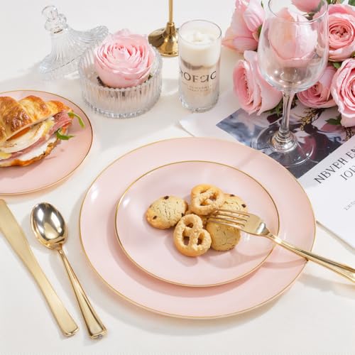 200Pieces Pink Plastic Plates (200 Count)