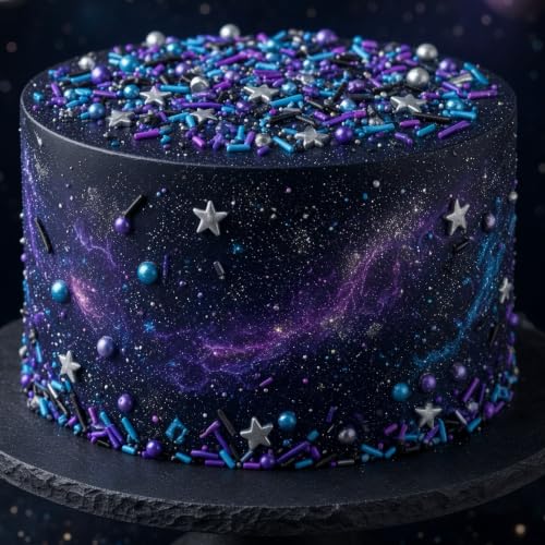 Black Series Sprinkles Candy Mix Size Edible Pearls Cake Decorations Cupcake Toppers Cookie Decorating Perfect for Wedding Party Valentine Halloween Christmas Supplies 4.58OZ (4.58 Ounce)