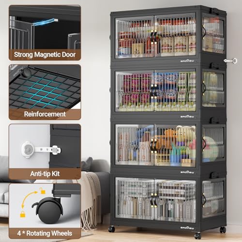 480Qt Stackable Storage Bins with 3 Lids (4 Count)
